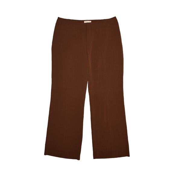 COLDWATER CREEK NEW $40 Flat Front‎ Bootcut Dress Pant Brown Size 16 - Picture 1 of 4